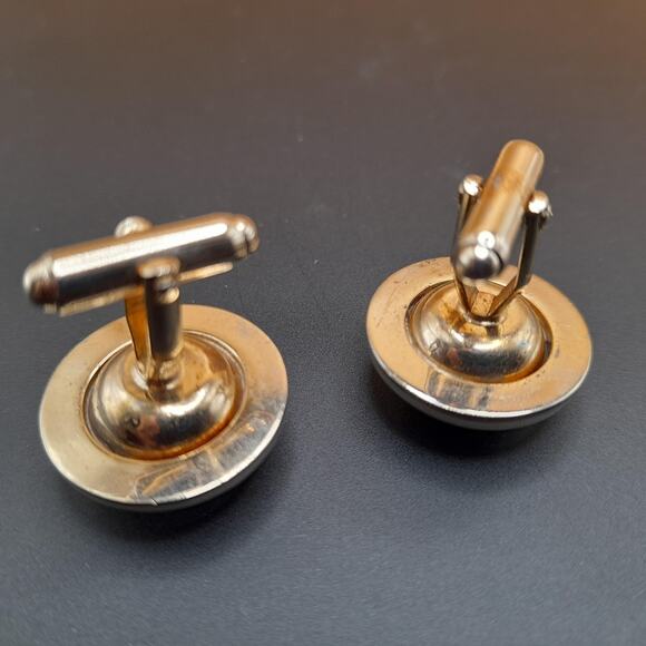 Vintage Light Blue Rhinestone Cuff Links - Picture 4 of 10